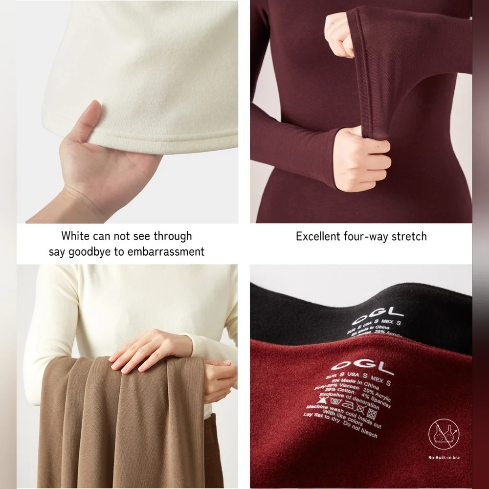 OGL Mid Thermal Thermal Brushed Mock Neck Crop Top - Picture 13 of 13